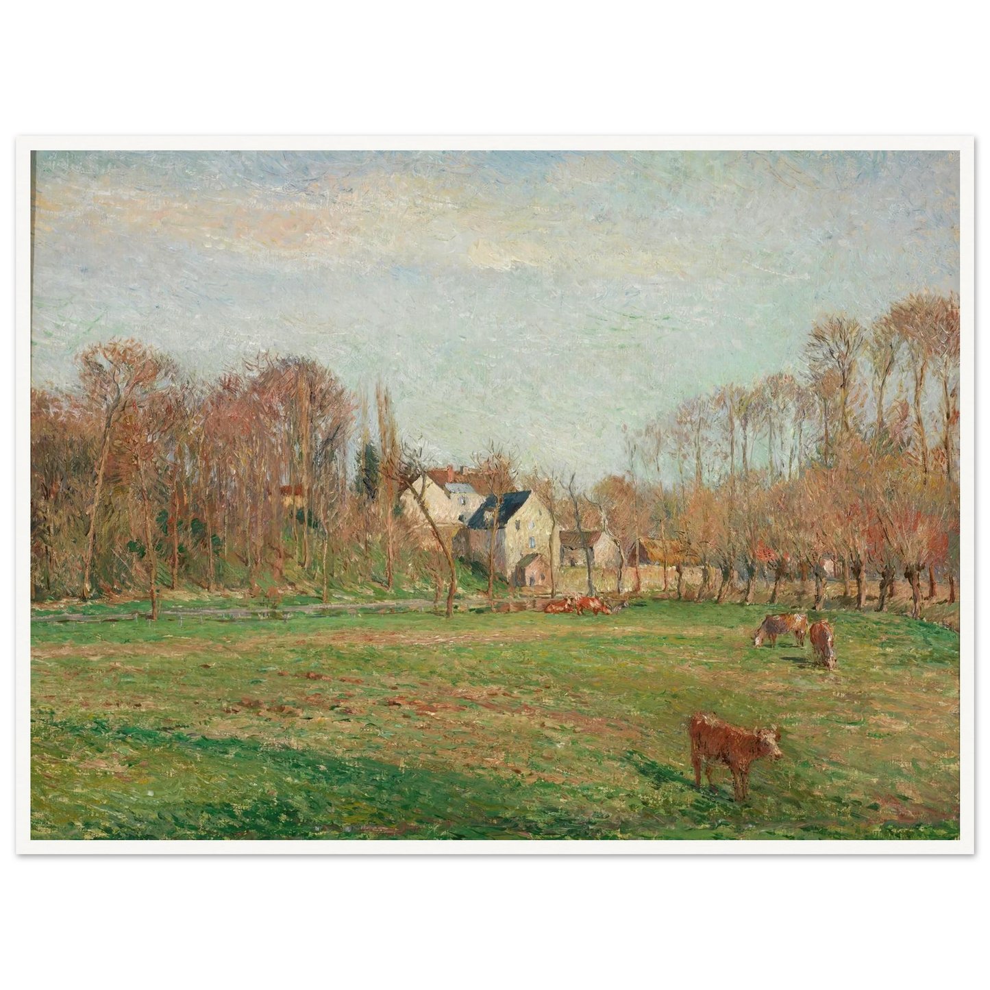 Field and Mill at Osny (1884) Art Print | Camille Pissarro - Framed Poster - 30x40 cm / 12x16″ - Black frame