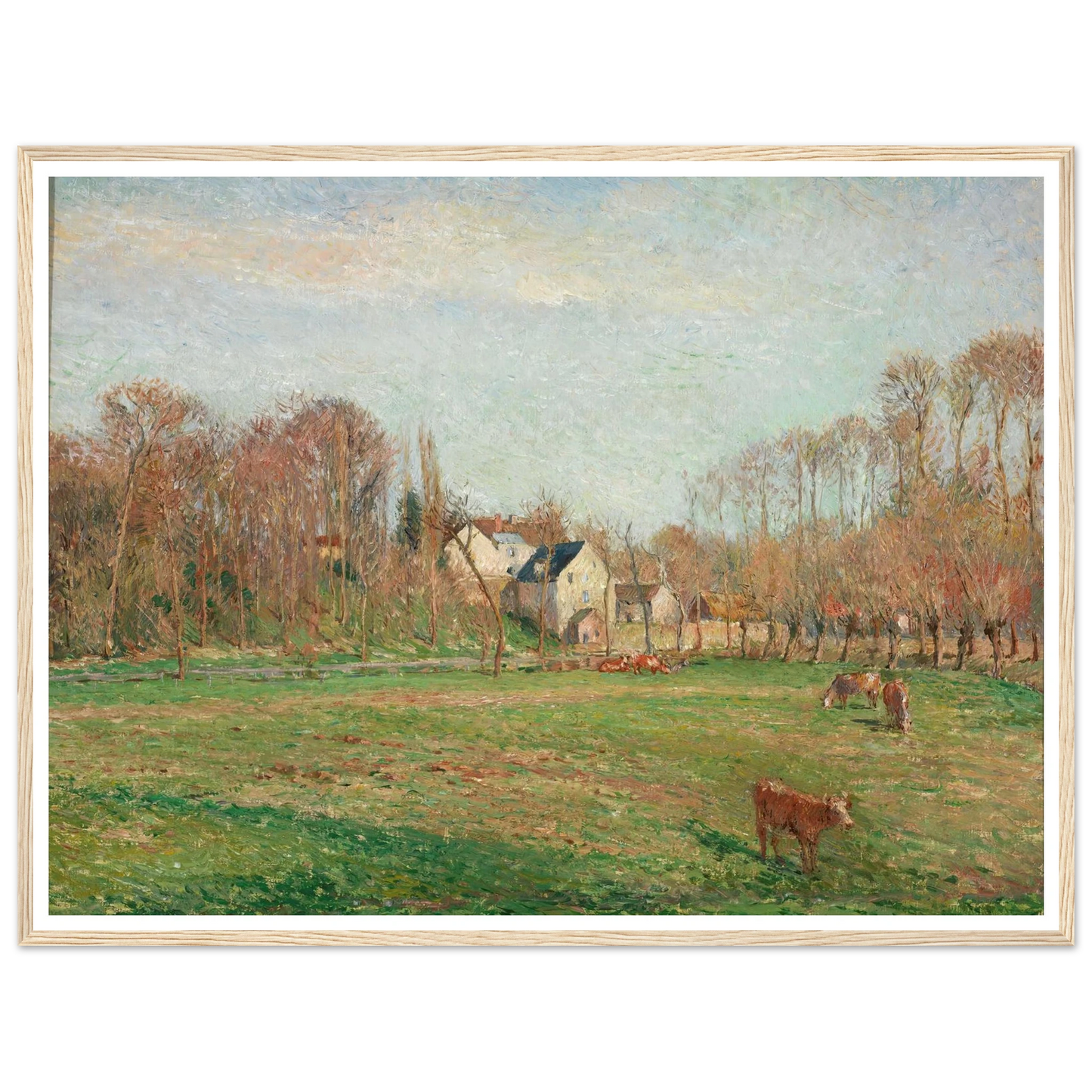 Field and Mill at Osny (1884) Art Print | Camille Pissarro - Framed Poster - 30x40 cm / 12x16″ - Black frame