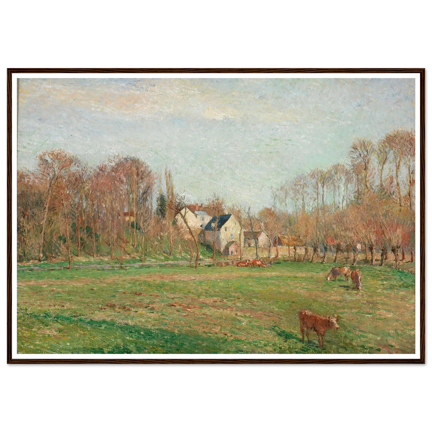Field and Mill at Osny (1884) Art Print | Camille Pissarro - Framed Poster - 30x40 cm / 12x16″ - Black frame