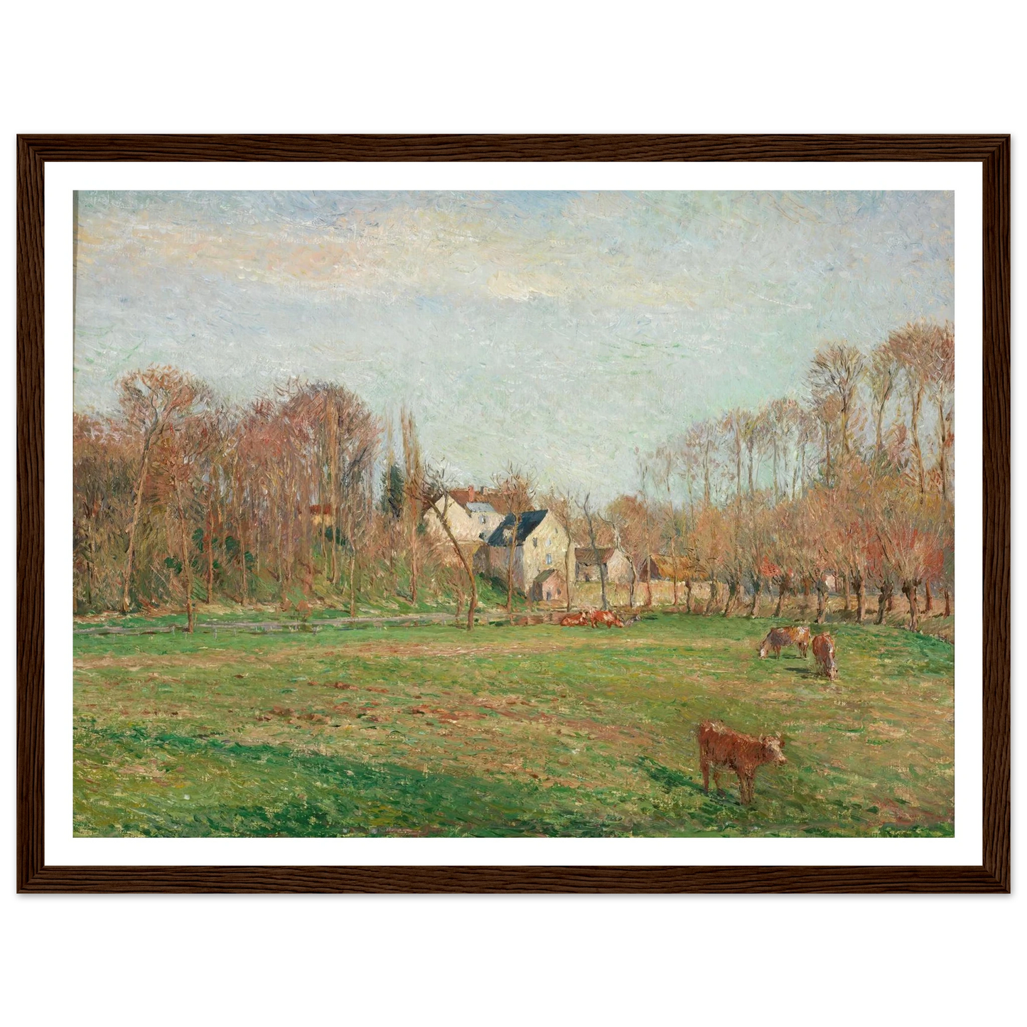 Field and Mill at Osny (1884) Art Print | Camille Pissarro - Framed Poster - 30x40 cm / 12x16″ - Black frame