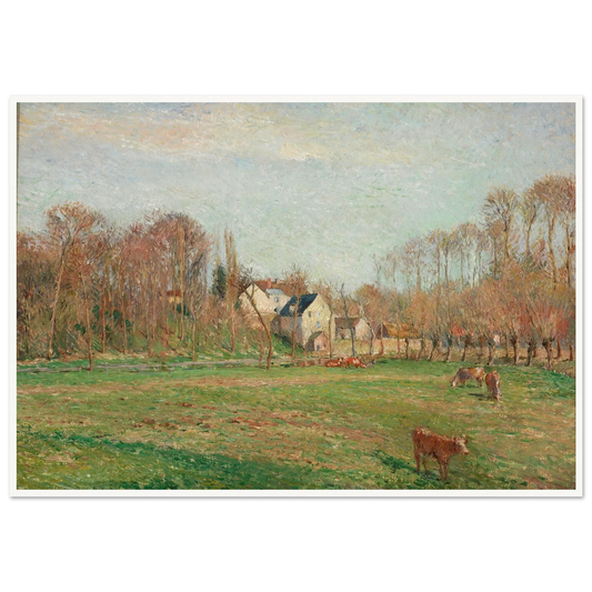 Field and Mill at Osny (1884) Art Print | Camille Pissarro - Framed Poster - 30x40 cm / 12x16″ - Black frame