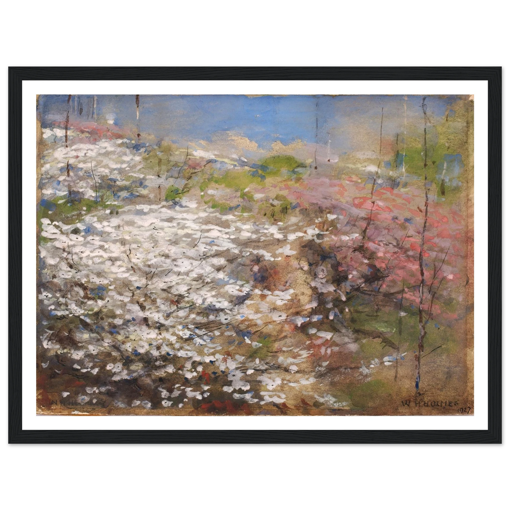 Field Of Blossoms (1927) Art Print | William Henry Holmes - Framed Poster - 30x40 cm / 12x16″ - Black frame