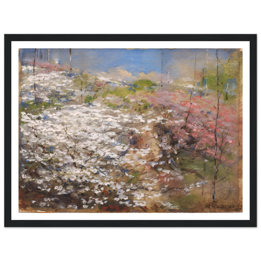 Field Of Blossoms (1927) Art Print | William Henry Holmes - Framed Poster - 30x40 cm / 12x16″ - Black frame
