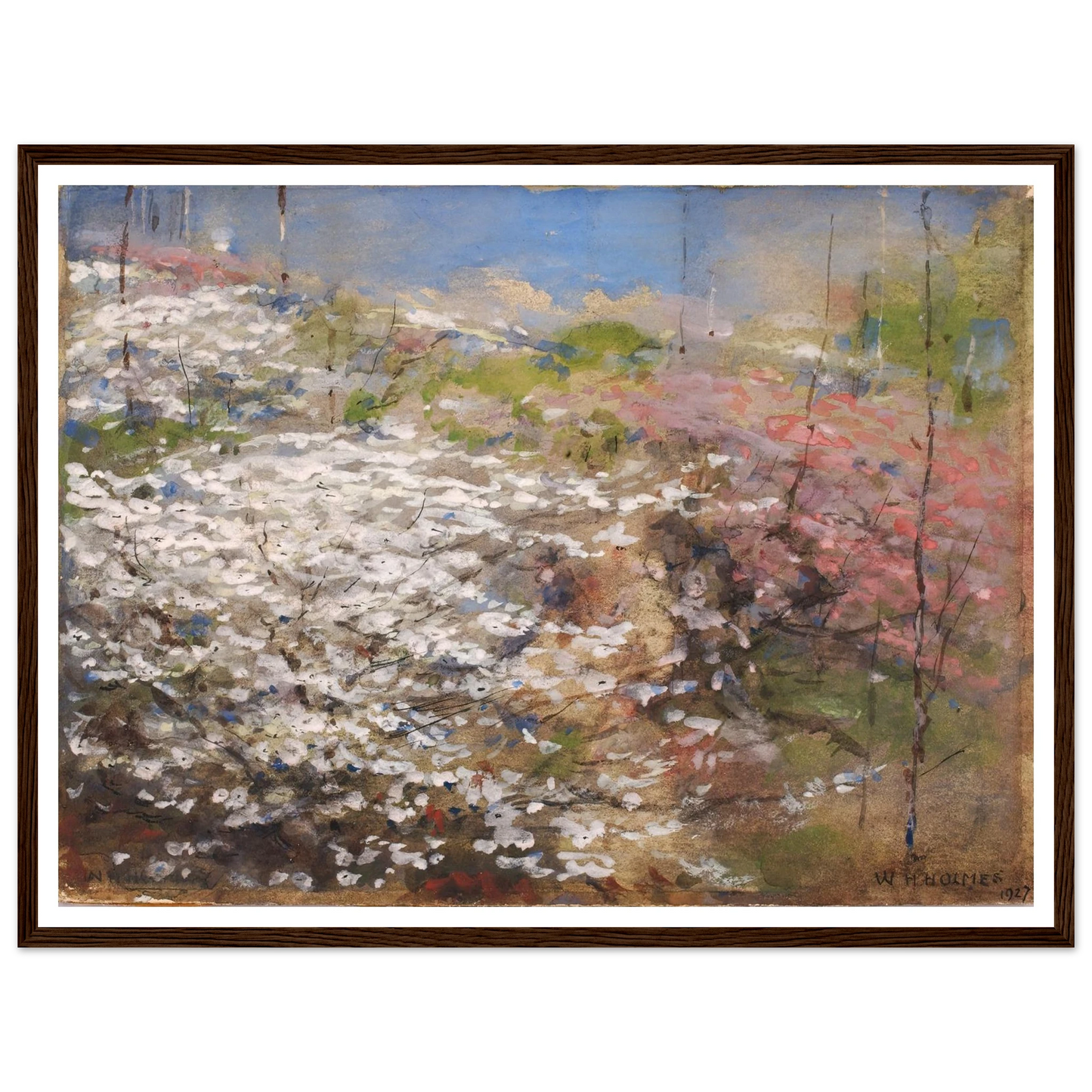 Field Of Blossoms (1927) Art Print | William Henry Holmes - Framed Poster - 30x40 cm / 12x16″ - Black frame