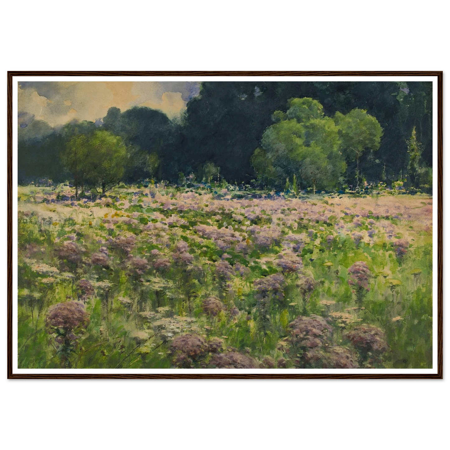 Field Of Joe Pie Weeds (Pride Of The Meadow) Art Print | William Henry Holmes - Framed Poster - 30x40 cm / 12x16″ - Black frame