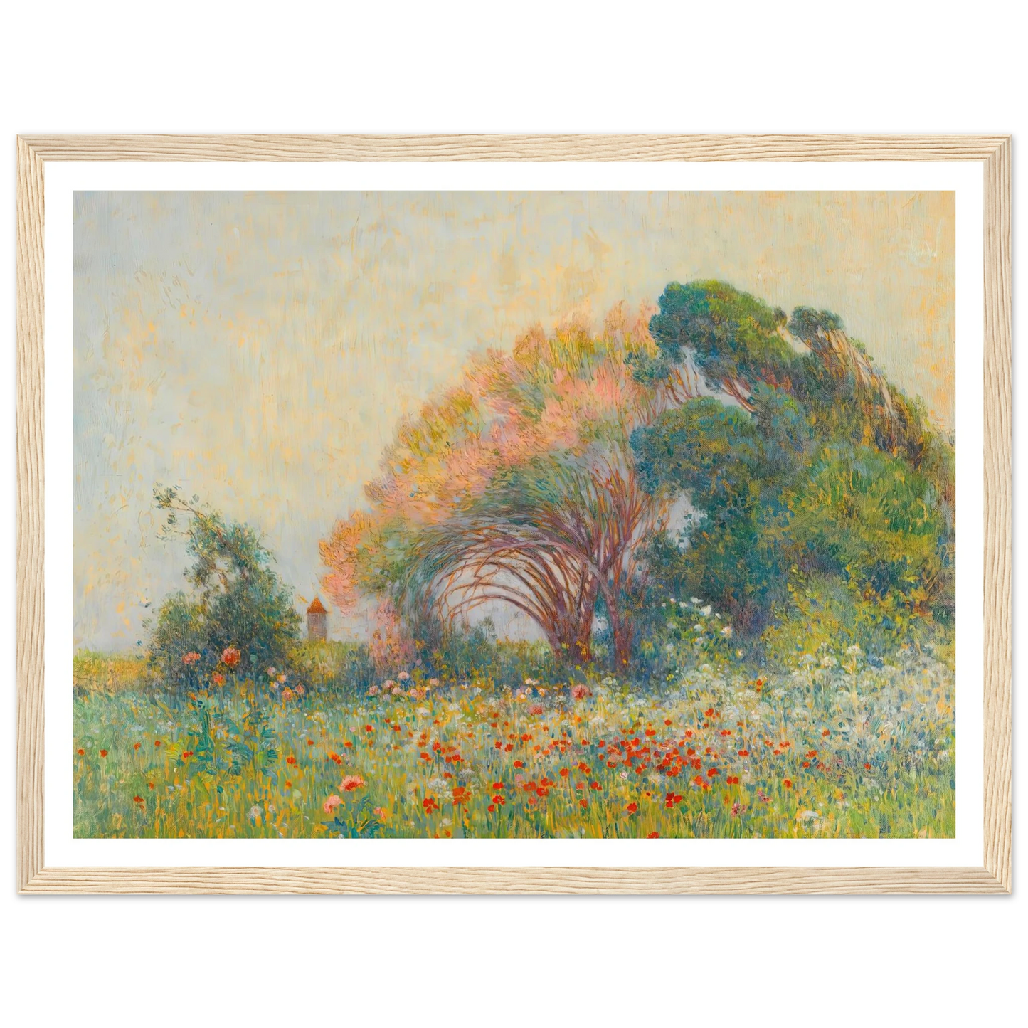 Field of Poppies and Umbels near Batz-sur-mer, 1919 Art Print | Ferdinand du Puigaudeau - Framed Poster - 30x40 cm / 12x16″ - Black frame