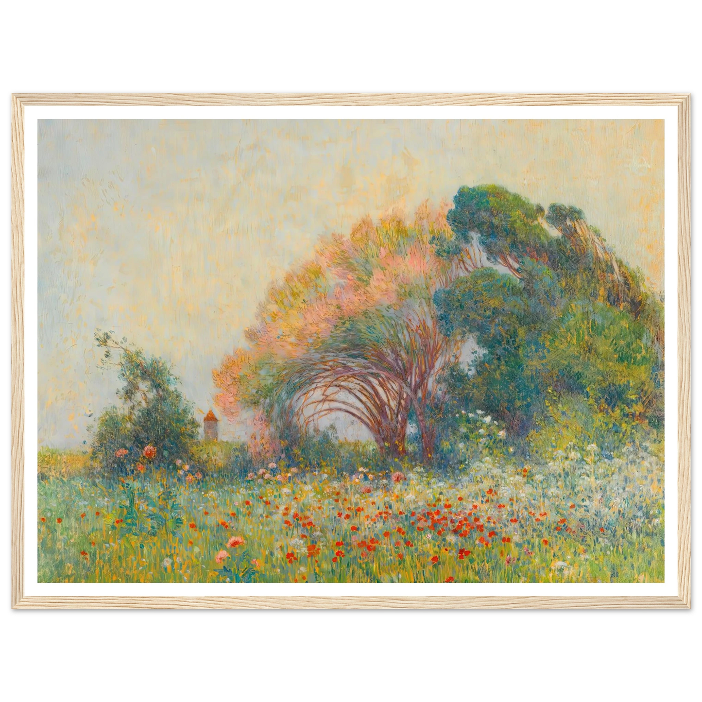 Field of Poppies and Umbels near Batz-sur-mer, 1919 Art Print | Ferdinand du Puigaudeau - Framed Poster - 30x40 cm / 12x16″ - Black frame