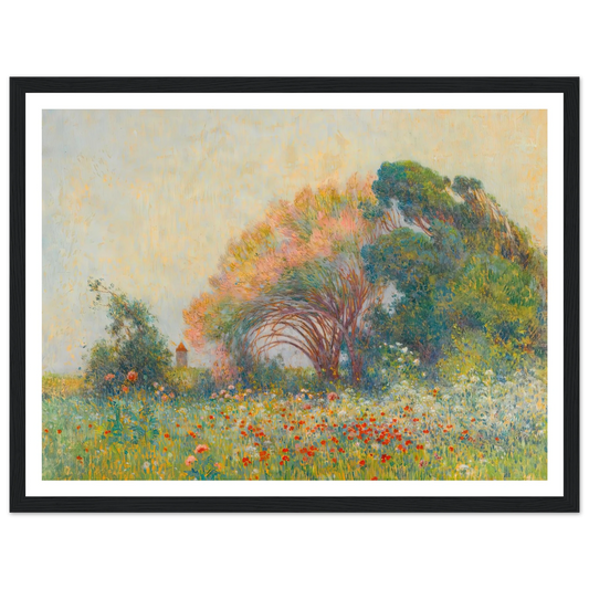Field of Poppies and Umbels near Batz-sur-mer, 1919 Art Print | Ferdinand du Puigaudeau - Framed Poster - 30x40 cm / 12x16″ - Black frame