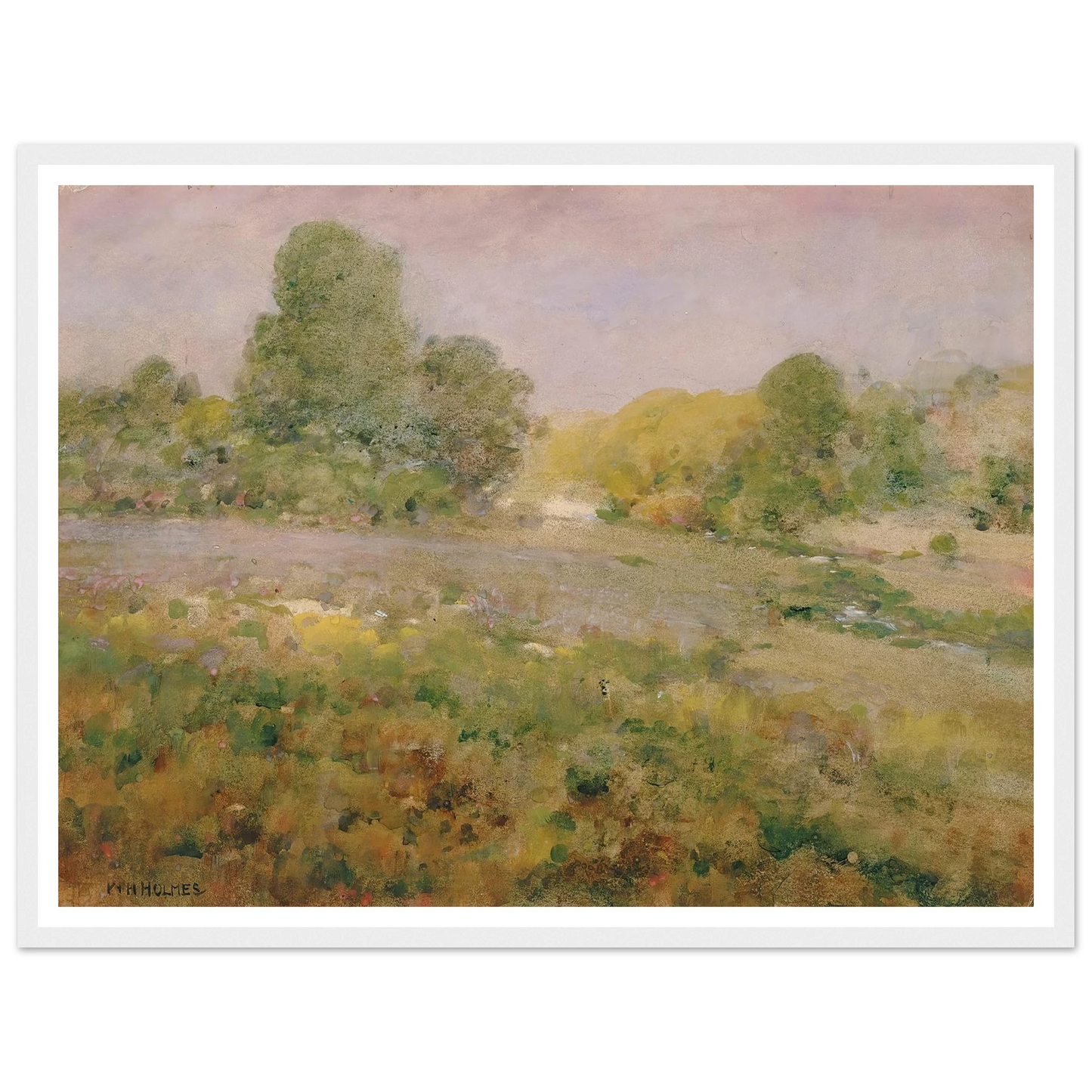 Field Of Varicolored Grasses In Late Summer (In The Virginia Hills) Art Print | William Henry Holmes - Framed Poster - 30x40 cm / 12x16″ - Black frame