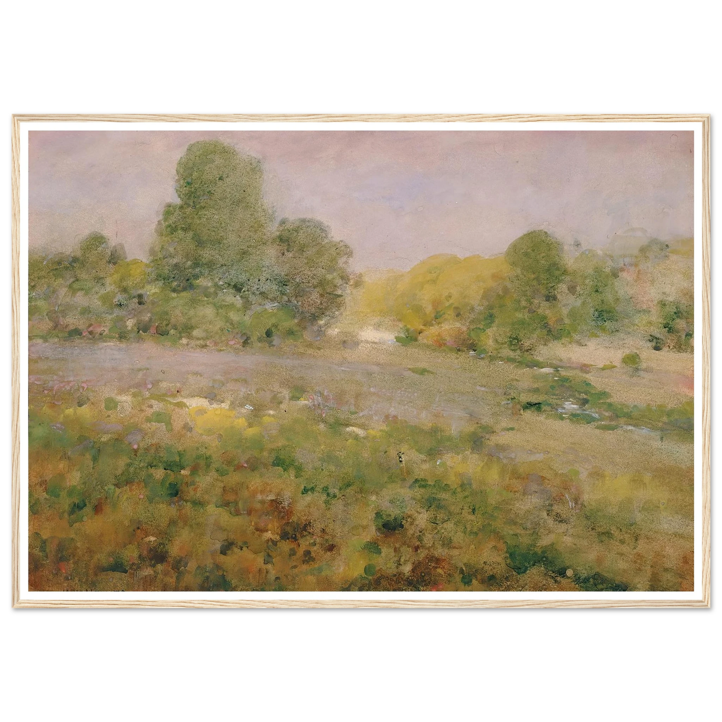Field Of Varicolored Grasses In Late Summer (In The Virginia Hills) Art Print | William Henry Holmes - Framed Poster - 30x40 cm / 12x16″ - Black frame