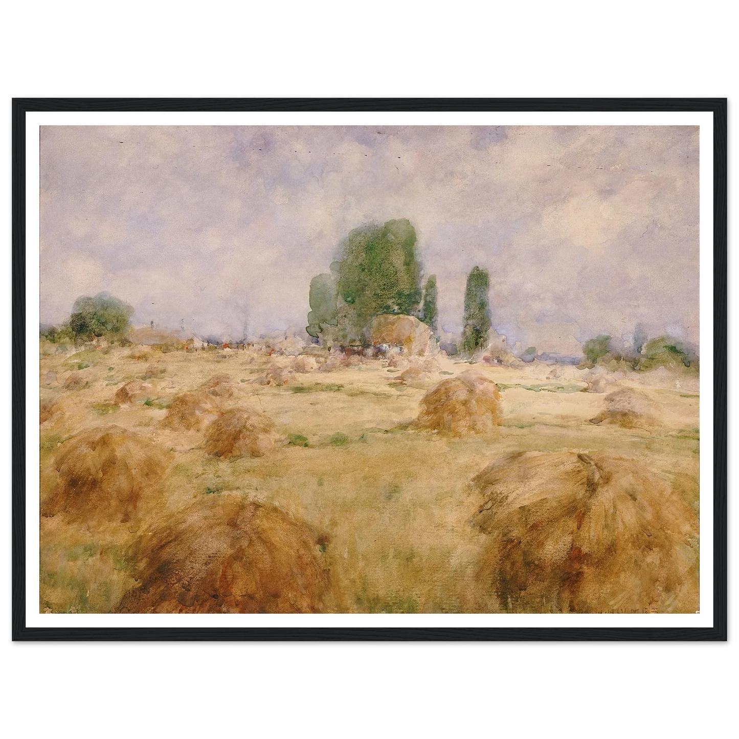 Field Of Wheat Shock Art Print | William Henry Holmes - Framed Poster - 30x40 cm / 12x16″ - Black frame