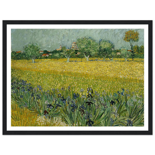 Field with flowers near Arles (1888) Art Print | Vincent van Gogh - Framed Poster - 30x40 cm / 12x16″ - Black frame