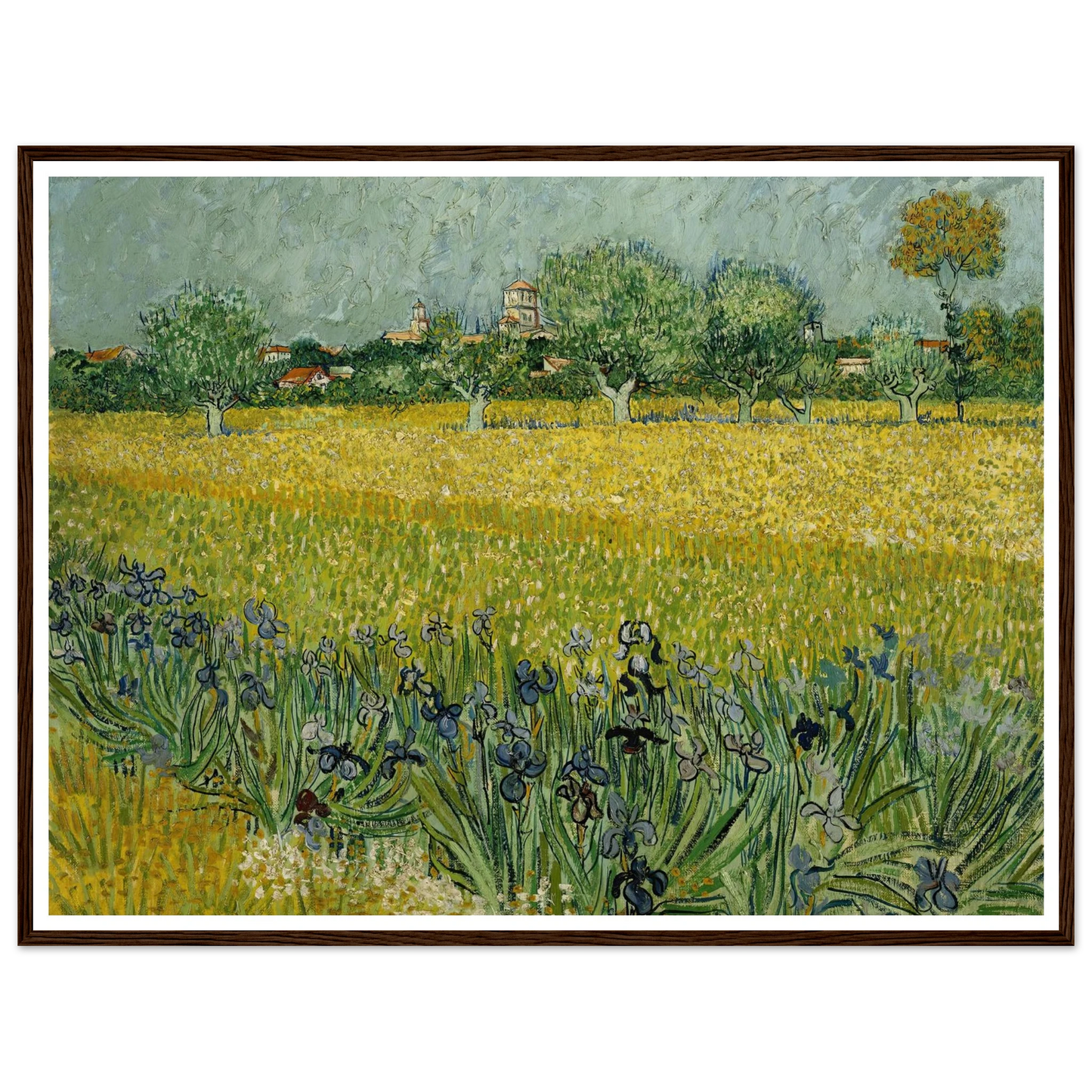 Field with flowers near Arles (1888) Art Print | Vincent van Gogh - Framed Poster - 30x40 cm / 12x16″ - Black frame