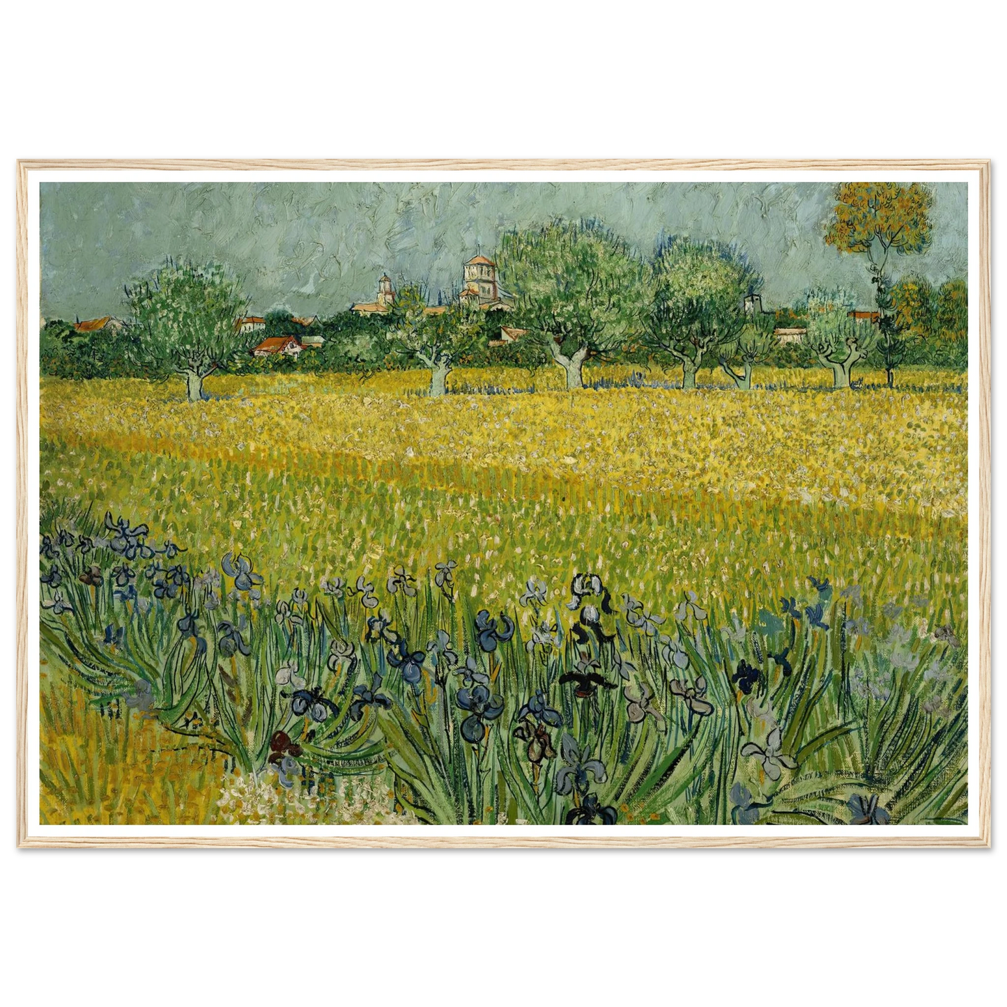 Field with flowers near Arles (1888) Art Print | Vincent van Gogh - Framed Poster - 30x40 cm / 12x16″ - Black frame