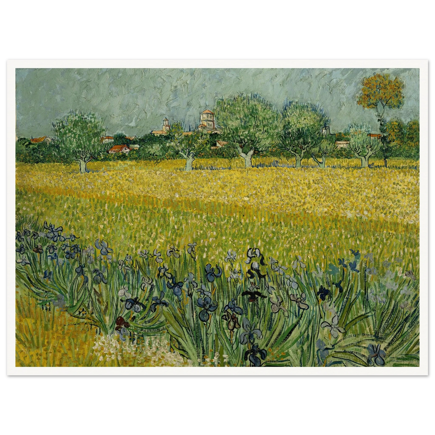 Field with flowers near Arles (1888) Art Print | Vincent van Gogh - Framed Poster - 30x40 cm / 12x16″ - Black frame