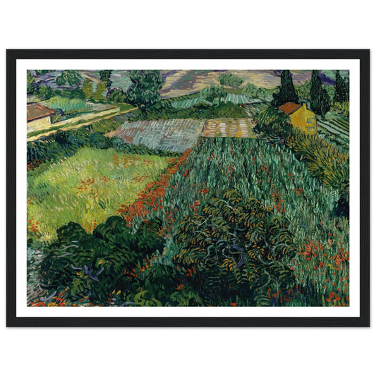 Field with Poppies (1889) Art Print | Vincent van Gogh - Framed Poster - 30x40 cm / 12x16″ - Black frame