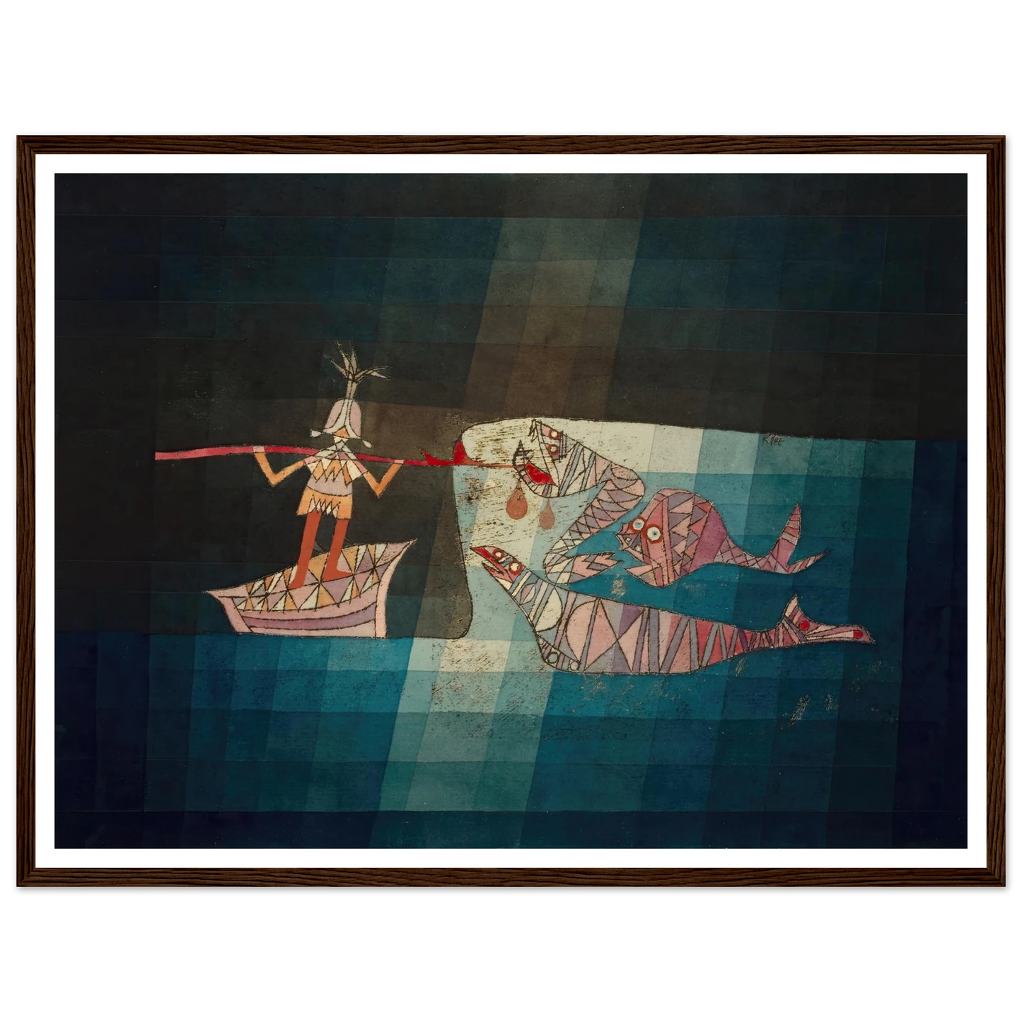 Fighting scene from the comic-fantastic opera ‘the seafarer’ (1923) Art Print | Paul Klee - Framed Poster - 30x40 cm / 12x16″ - Black frame