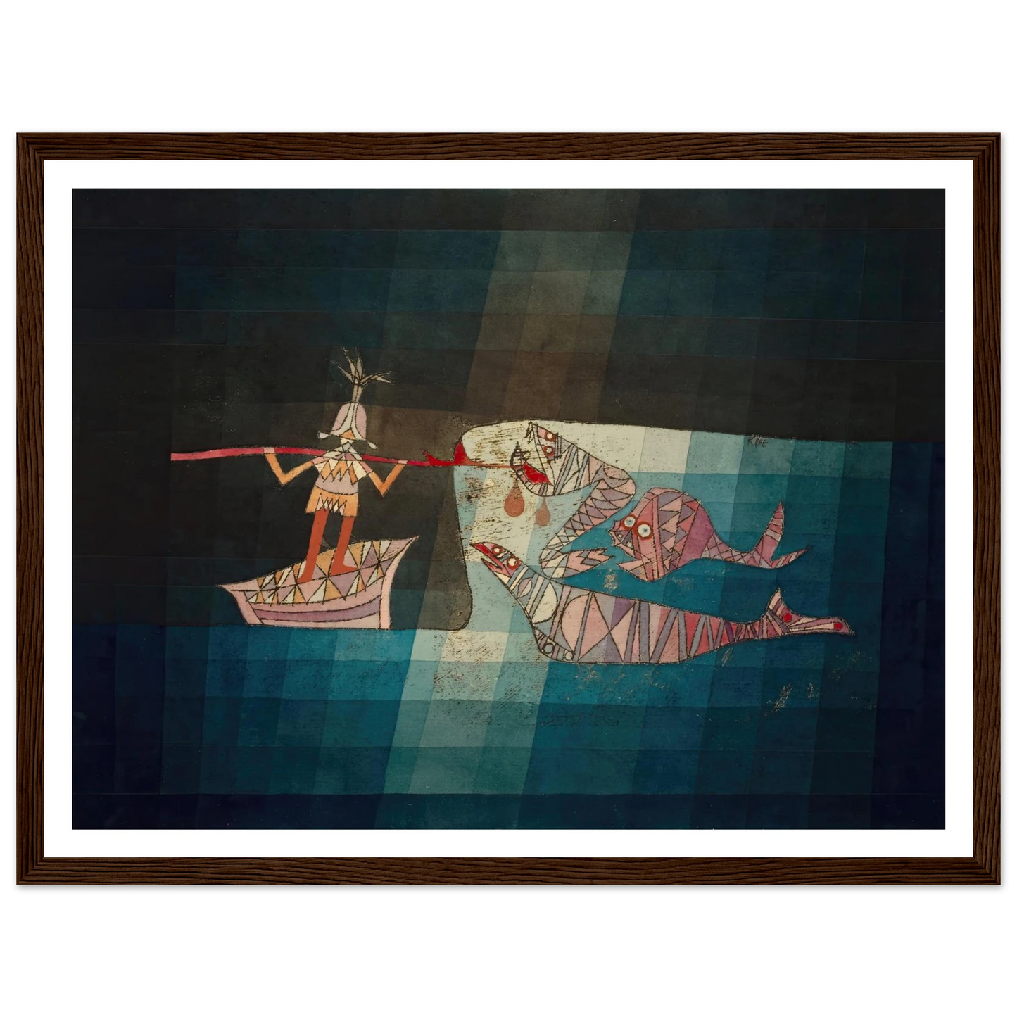 Fighting scene from the comic-fantastic opera ‘the seafarer’ (1923) Art Print | Paul Klee - Framed Poster - 30x40 cm / 12x16″ - Black frame