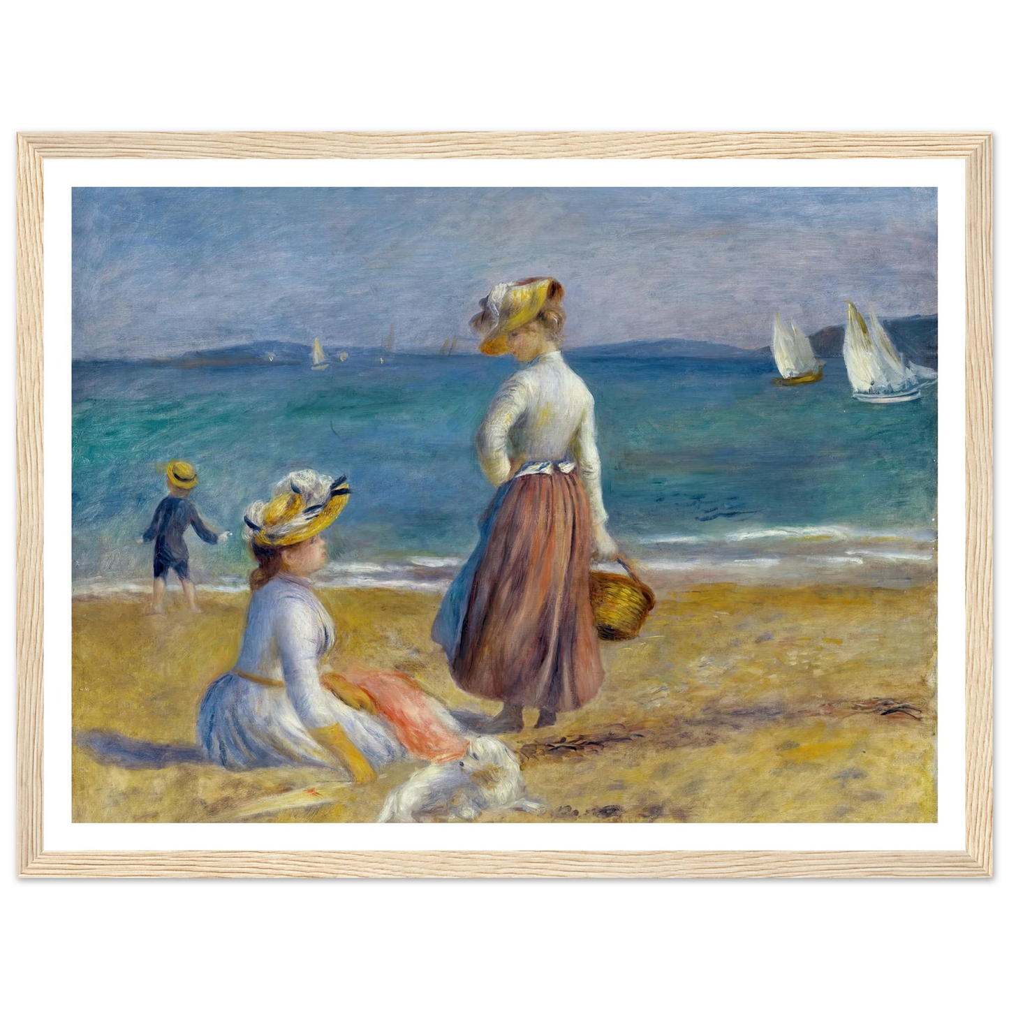 Figures on the Beach (1890) Art Print | Pierre Auguste Renoir - Framed Poster - 30x40 cm / 12x16″ - Black frame