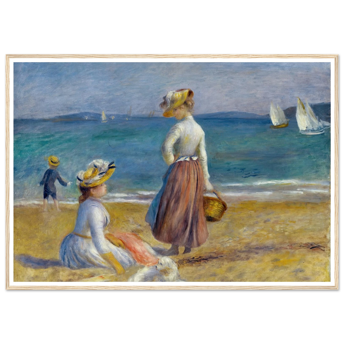 Figures on the Beach (1890) Art Print | Pierre Auguste Renoir - Framed Poster - 30x40 cm / 12x16″ - Black frame