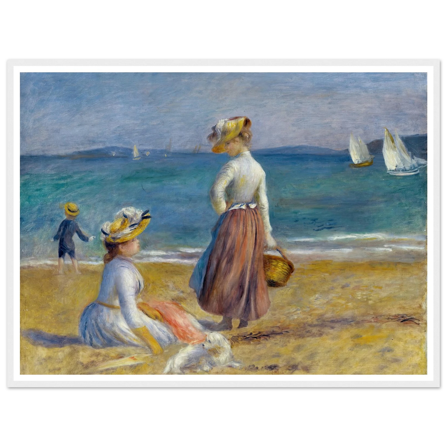 Figures on the Beach (1890) Art Print | Pierre Auguste Renoir - Framed Poster - 30x40 cm / 12x16″ - Black frame