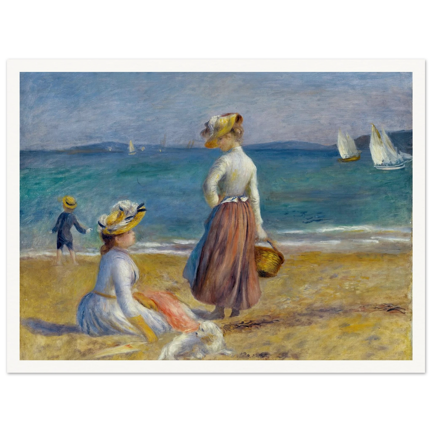 Figures on the Beach (1890) Art Print | Pierre Auguste Renoir - Framed Poster - 30x40 cm / 12x16″ - Black frame