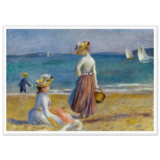 Figures on the Beach (1890) Art Print | Pierre Auguste Renoir - Framed Poster - 30x40 cm / 12x16″ - Black frame