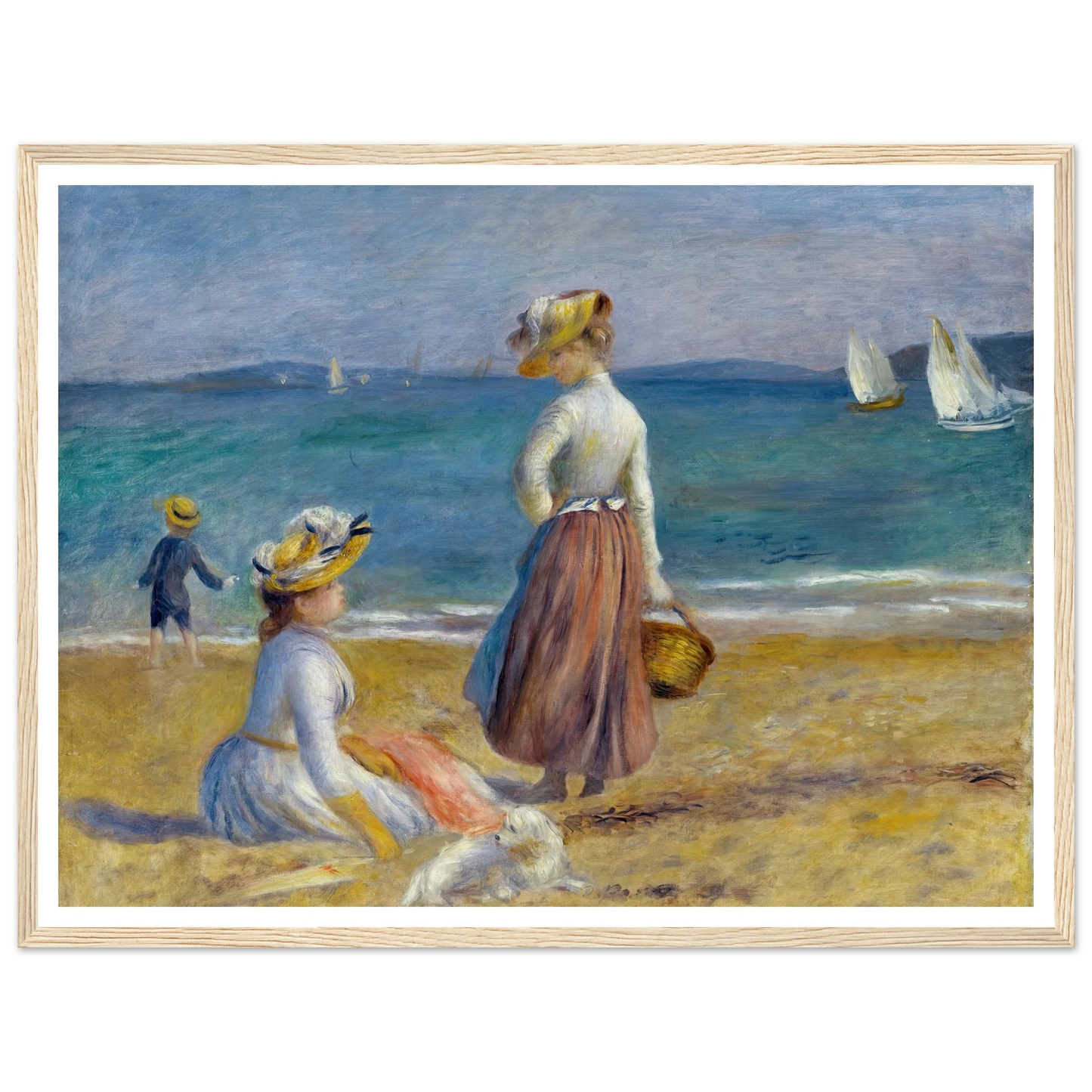Figures on the Beach (1890) Art Print | Pierre Auguste Renoir - Framed Poster - 30x40 cm / 12x16″ - Black frame
