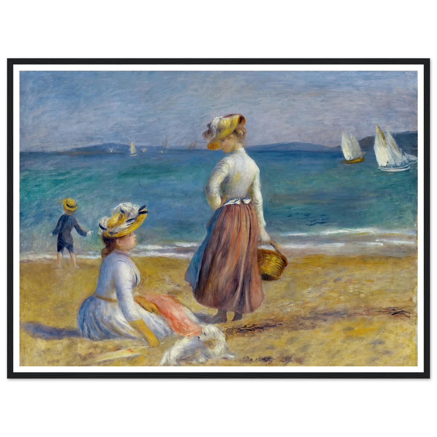 Figures on the Beach (1890) Art Print | Pierre Auguste Renoir - Framed Poster - 30x40 cm / 12x16″ - Black frame