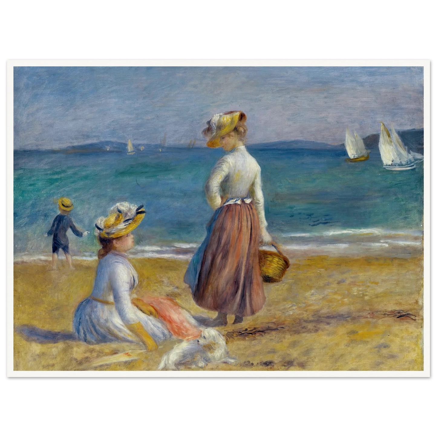 Figures on the Beach (1890) Art Print | Pierre Auguste Renoir - Framed Poster - 30x40 cm / 12x16″ - Black frame