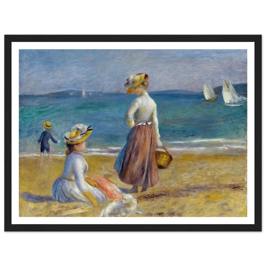 Figures on the Beach (1890) Art Print | Pierre Auguste Renoir - Framed Poster - 30x40 cm / 12x16″ - Black frame