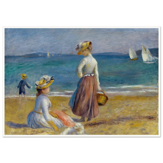 Figures on the Beach (1890) Art Print | Pierre Auguste Renoir - Framed Poster - 30x40 cm / 12x16″ - Black frame