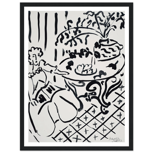 Fille assise à table (1947) Art Print | Henri Matisse - Framed Poster - 30x40 cm / 12x16″ - Black frame