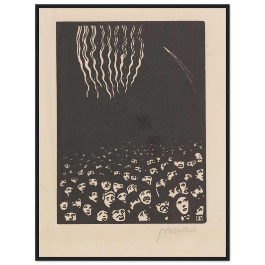 Fireworks (Le feu d’artifice) (1901) Art Print | Felix Vallotton - Framed Poster - 30x40 cm / 12x16″ - Black frame