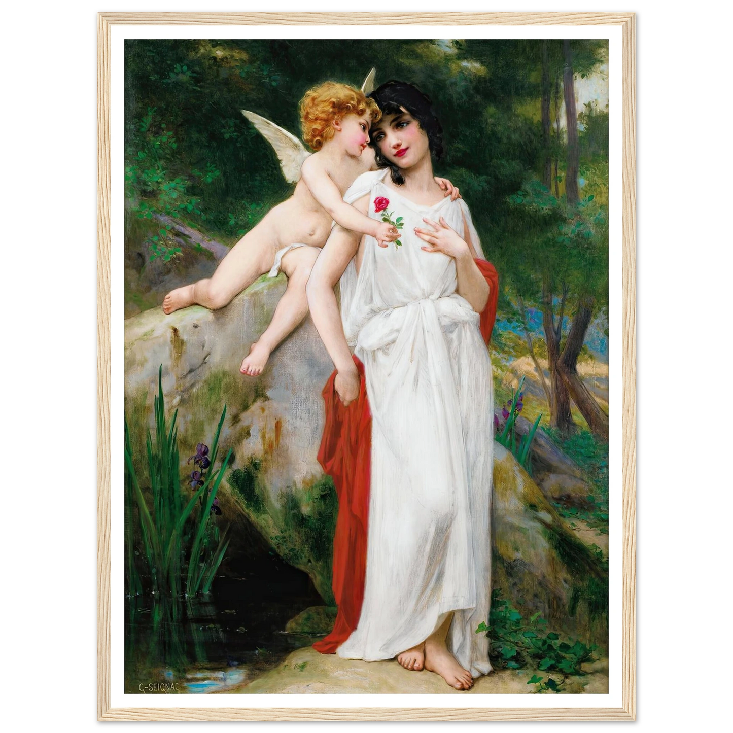 First Love Art Print | Guillaume Seignac - Framed Poster - 30x40 cm / 12x16″ - Black frame
