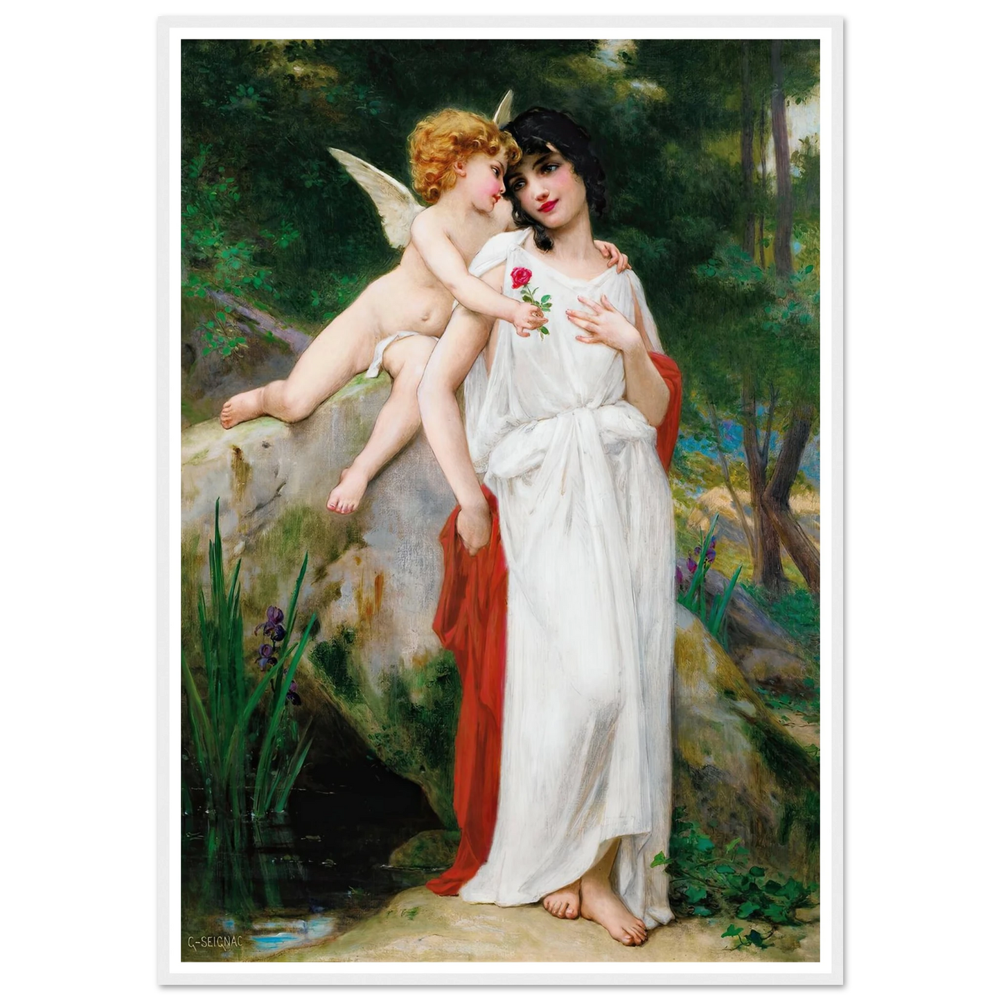 First Love Art Print | Guillaume Seignac - Framed Poster - 30x40 cm / 12x16″ - Black frame