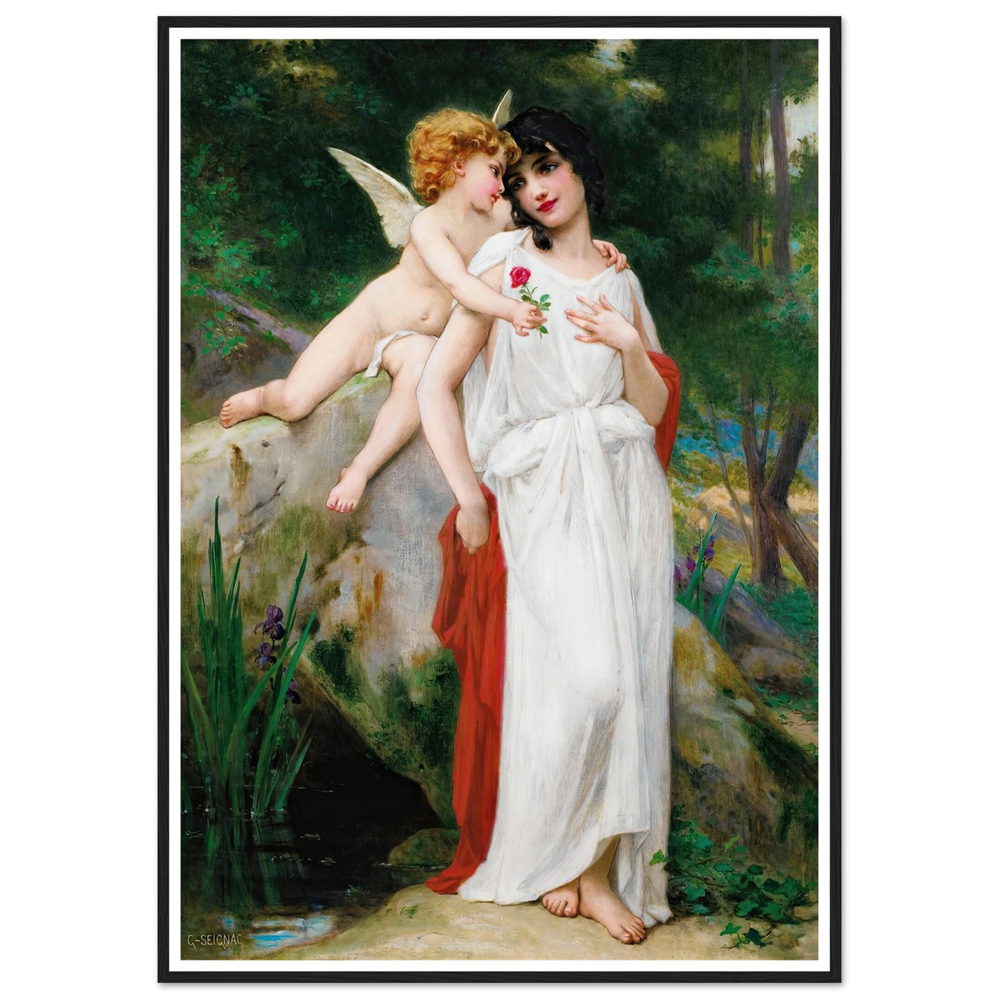 First Love Art Print | Guillaume Seignac - Framed Poster - 30x40 cm / 12x16″ - Black frame