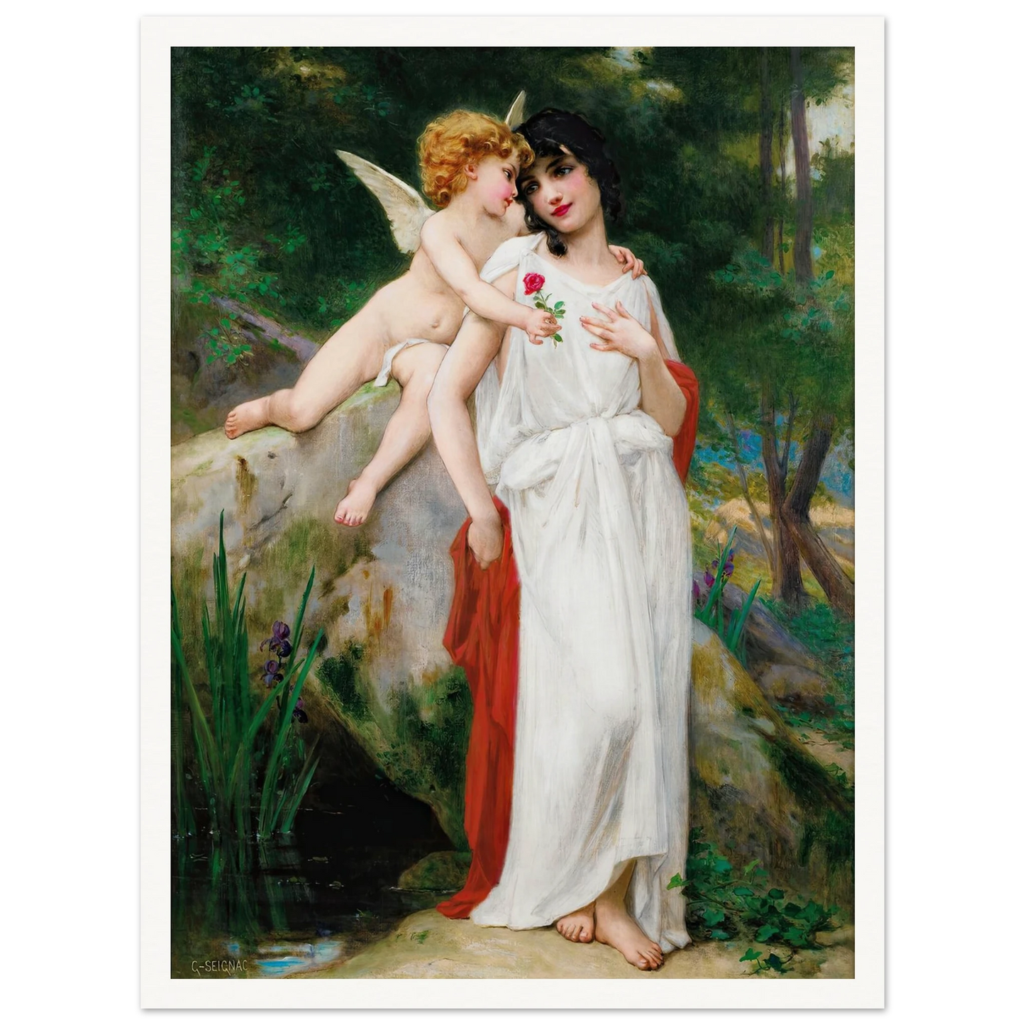 First Love Art Print | Guillaume Seignac - Framed Poster - 30x40 cm / 12x16″ - Black frame