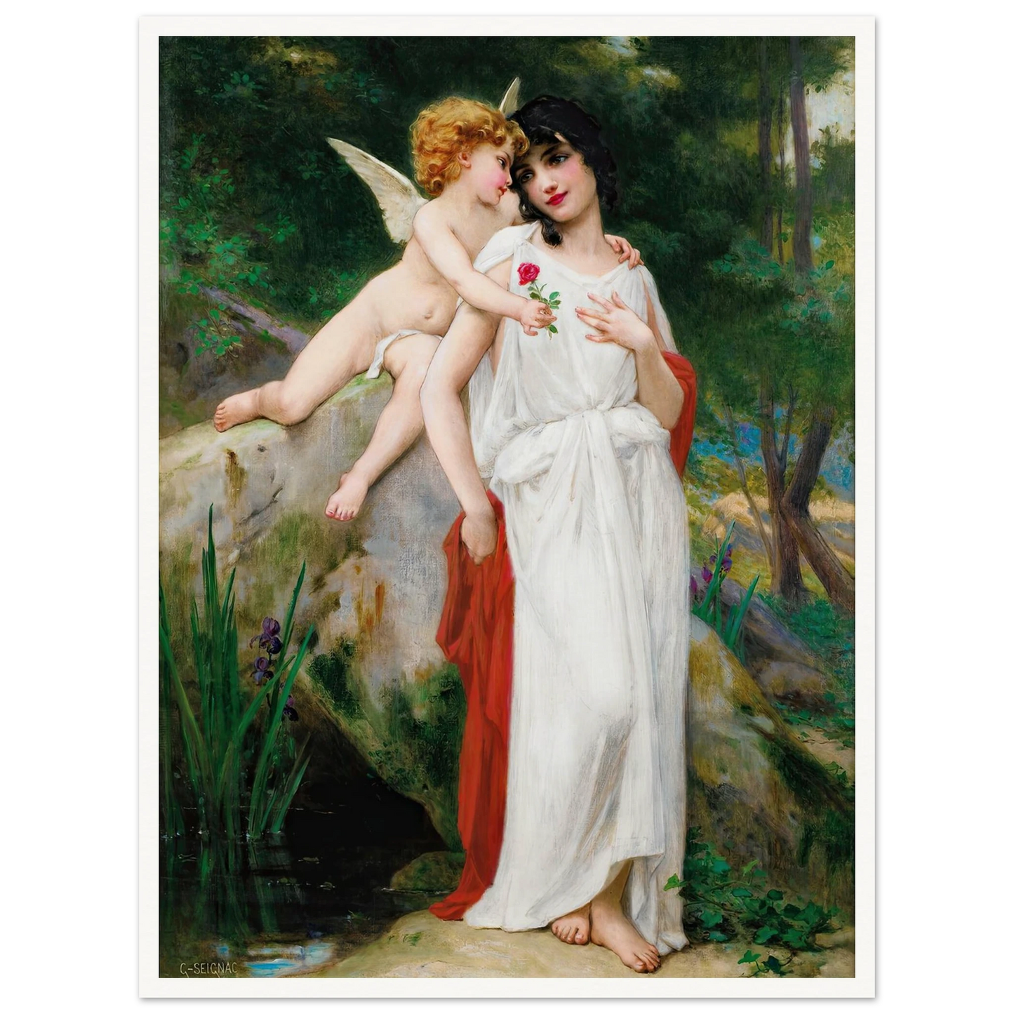 First Love Art Print | Guillaume Seignac - Framed Poster - 30x40 cm / 12x16″ - Black frame