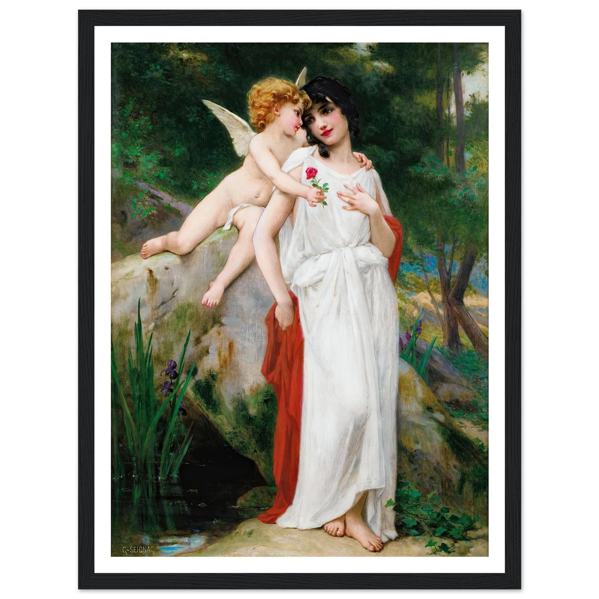First Love Art Print | Guillaume Seignac - Framed Poster - 30x40 cm / 12x16″ - Black frame