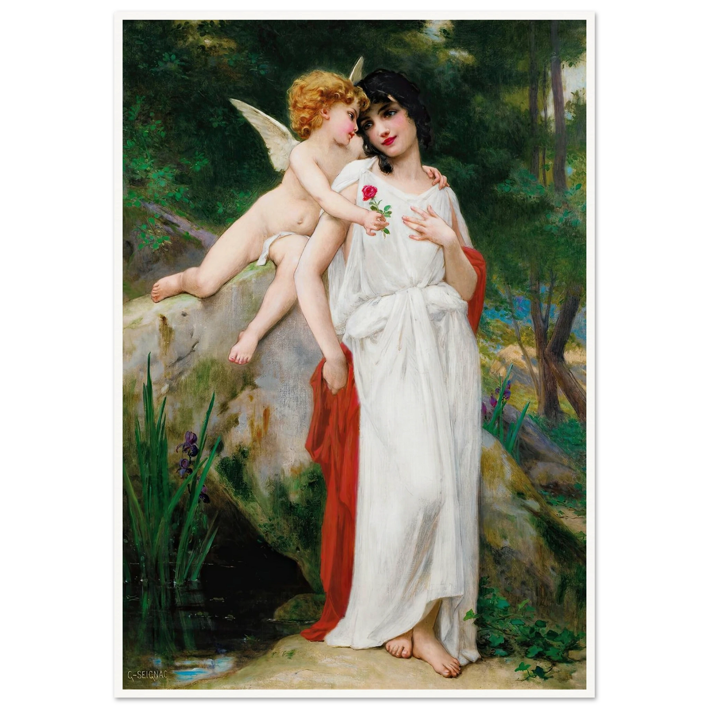 First Love Art Print | Guillaume Seignac - Framed Poster - 30x40 cm / 12x16″ - Black frame