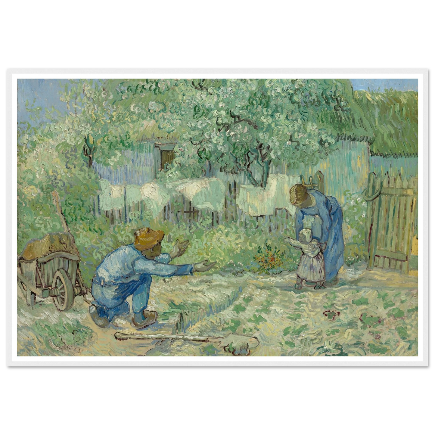 First Steps, after Millet (1890) Art Print | Vincent van Gogh - Framed Poster - 30x40 cm / 12x16″ - Black frame