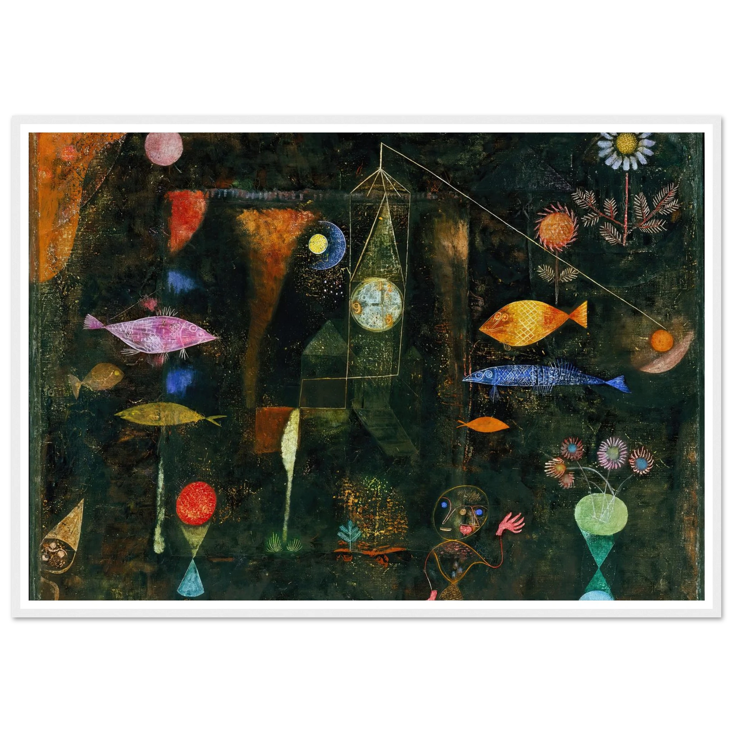 Fish Magic (1925) Art Print | Paul Klee - Framed Poster - 30x40 cm / 12x16″ - Black frame