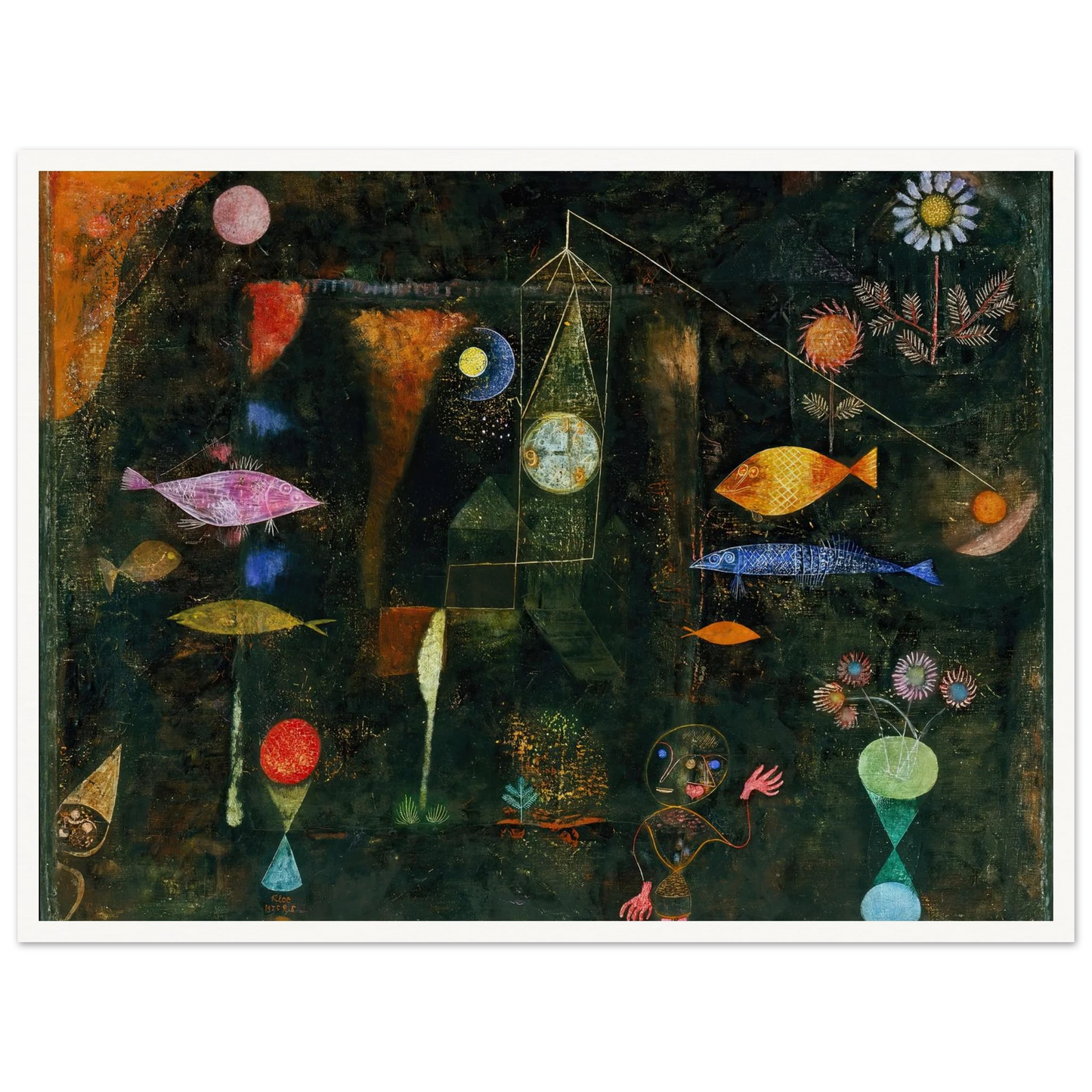 Fish Magic (1925) Art Print | Paul Klee - Framed Poster - 30x40 cm / 12x16″ - Black frame