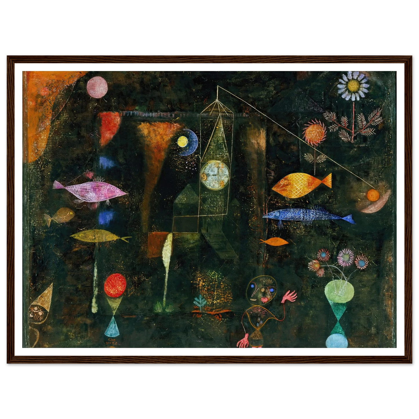 Fish Magic (1925) Art Print | Paul Klee - Framed Poster - 30x40 cm / 12x16″ - Black frame