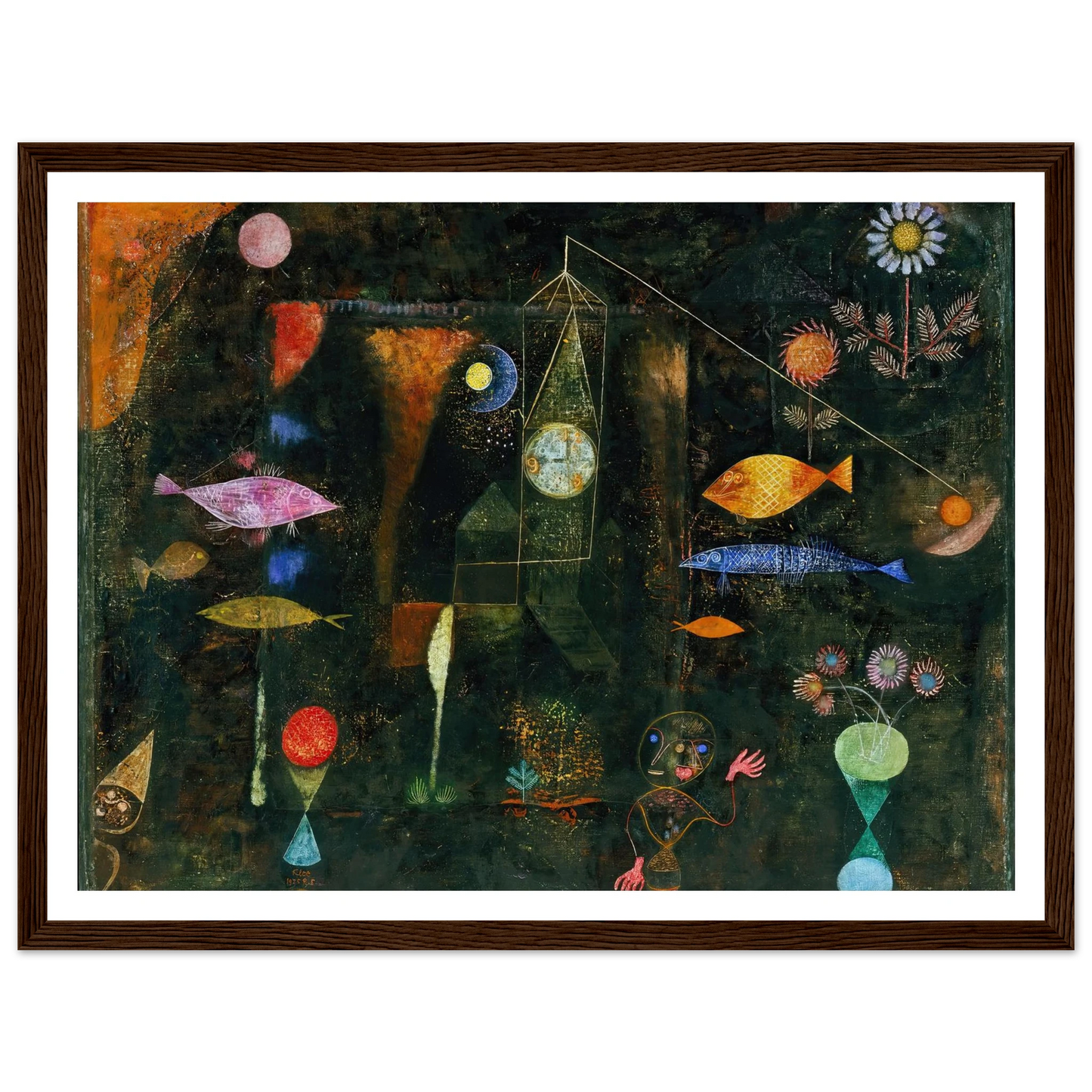 Fish Magic (1925) Art Print | Paul Klee - Framed Poster - 30x40 cm / 12x16″ - Black frame