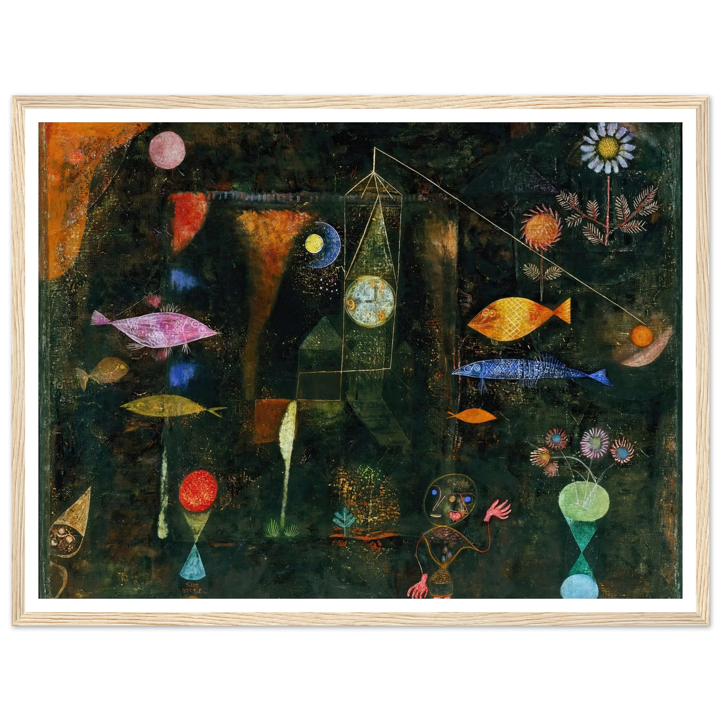 Fish Magic (1925) Art Print | Paul Klee - Framed Poster - 30x40 cm / 12x16″ - Black frame