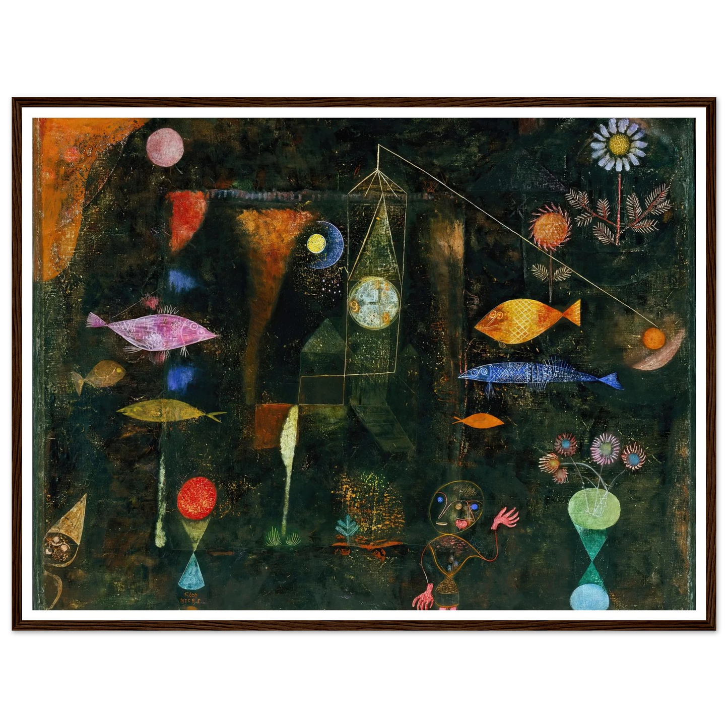 Fish Magic (1925) Art Print | Paul Klee - Framed Poster - 30x40 cm / 12x16″ - Black frame