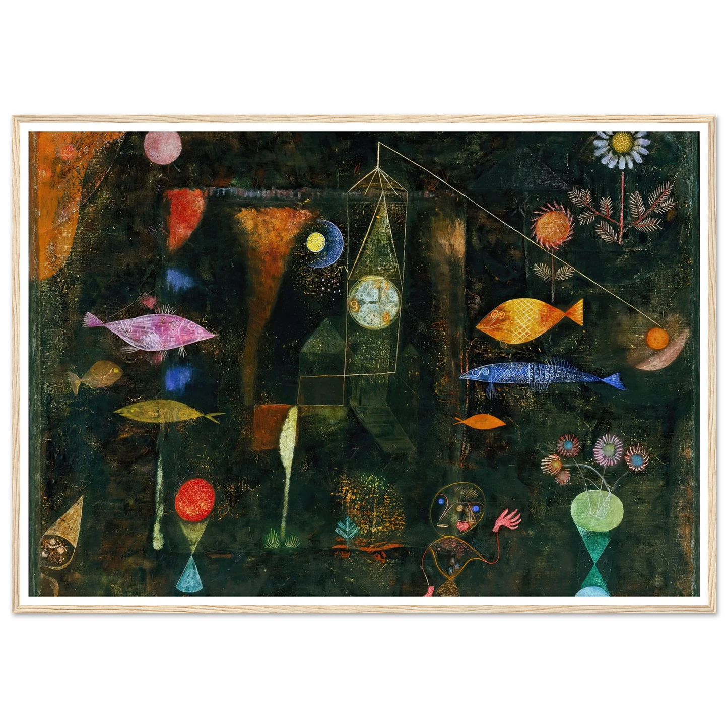 Fish Magic (1925) Art Print | Paul Klee - Framed Poster - 30x40 cm / 12x16″ - Black frame