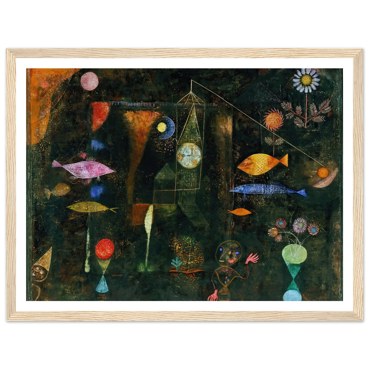 Fish Magic (1925) Art Print | Paul Klee - Framed Poster - 30x40 cm / 12x16″ - Black frame